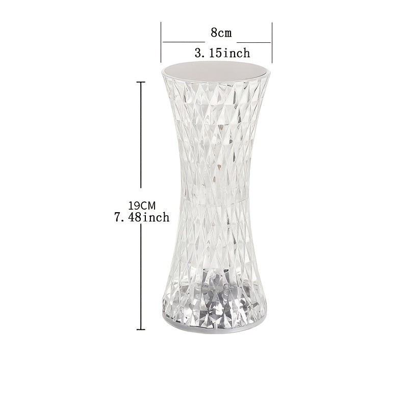 Elegant Crystal Touch Control Bedside Lamp - USB Rechargeable, Dimmable LED Lights with Acrylic Base, Ideal for Indoor Use, Perfect for Bedroom or Living Room Decor, Bedroom Night Light