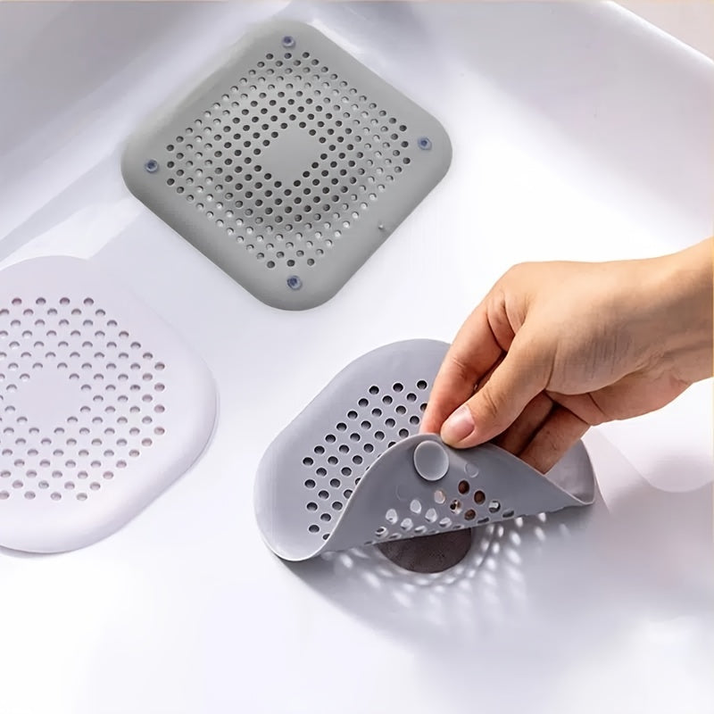 1pc or 4pcs Silicone Bathroom & Kitchen Drain Protector - Anti-Clog Shower Tub Floor Drain Plug, Non-Slip Bathroom Sink Drain Cover, Easy-Clean Drain Filter for Bathtub, Shower, Sink - Prevents Hair Clogs, Debris Buildup - Ba