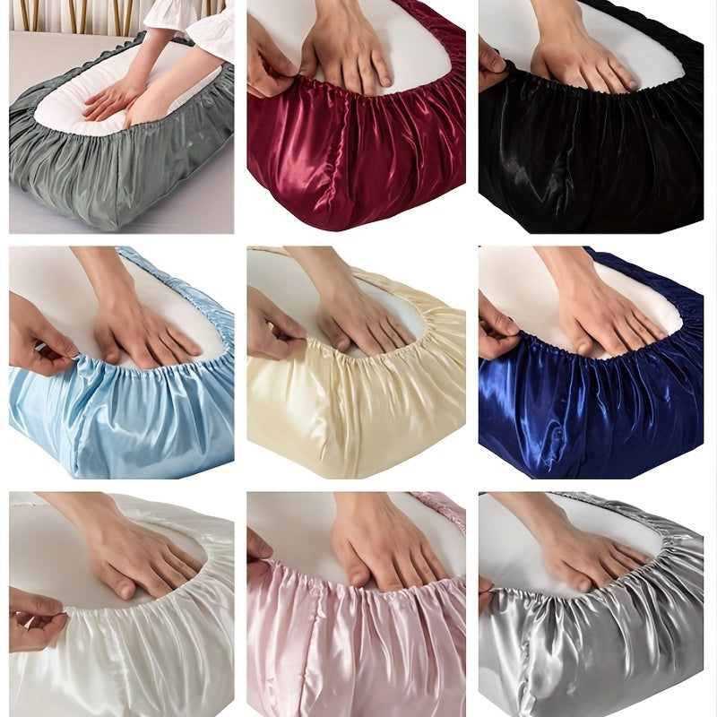2pcs Soft And Breathable Satin Pillowcase With Elastic Cord - Perfect For A Comfortable Sleep In Your Bedroom