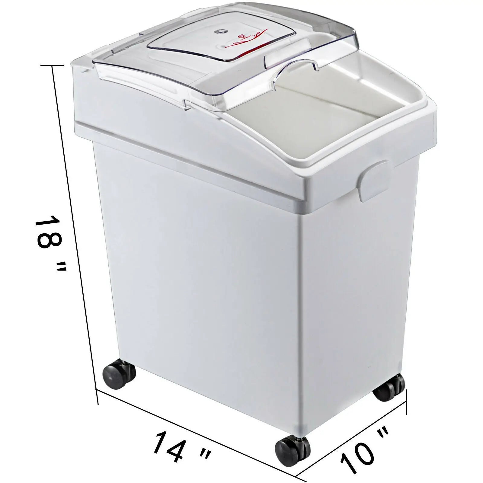 VEVOR 25L Dry Ingredient Storage Bin with Scoop Caster Dustproof Rice Flour Soybeans for Restaurant Kitchen Commercial