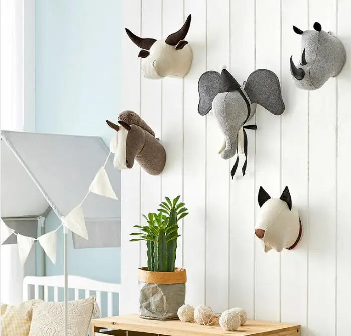 Children's Room Animal Decorations Hunting Animal Pendants Prey Ornaments Wall Hanging Wall Hanging Room Decor Aesthetic