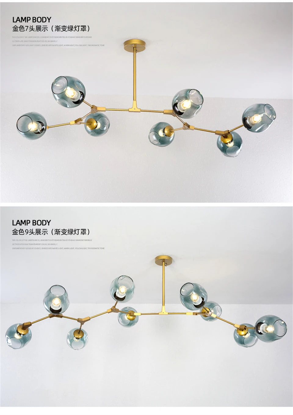 Nordic Lustre Glass Chandeliers Modern LED Molecule Ceiling Pendant Lamps Living Dining Room Home Decor Hanging Kitchen Fixtures