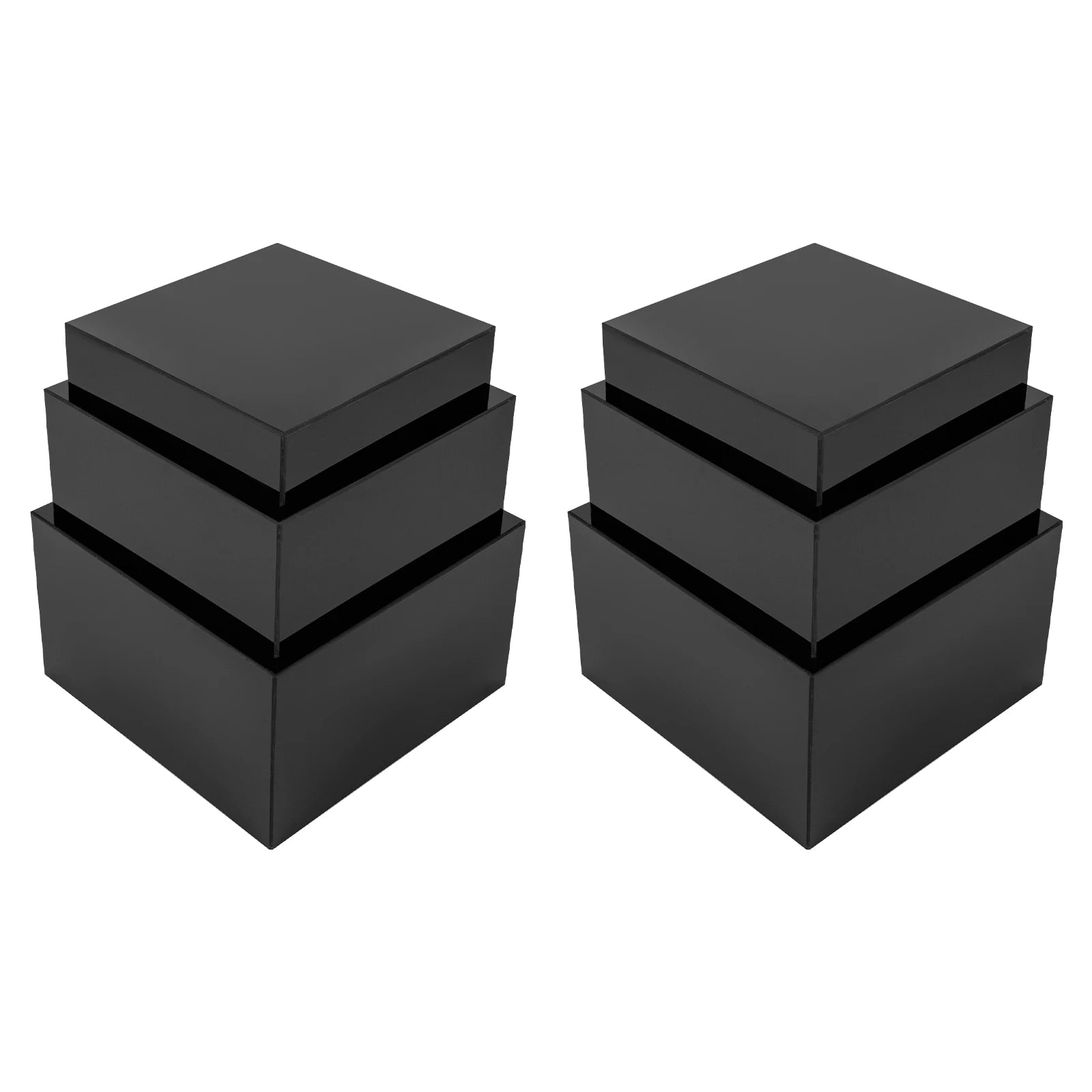 6* Display Stands Black PMMA Display Stands Rectangular Good Load-bearing Capacity Display Stands Tabletop