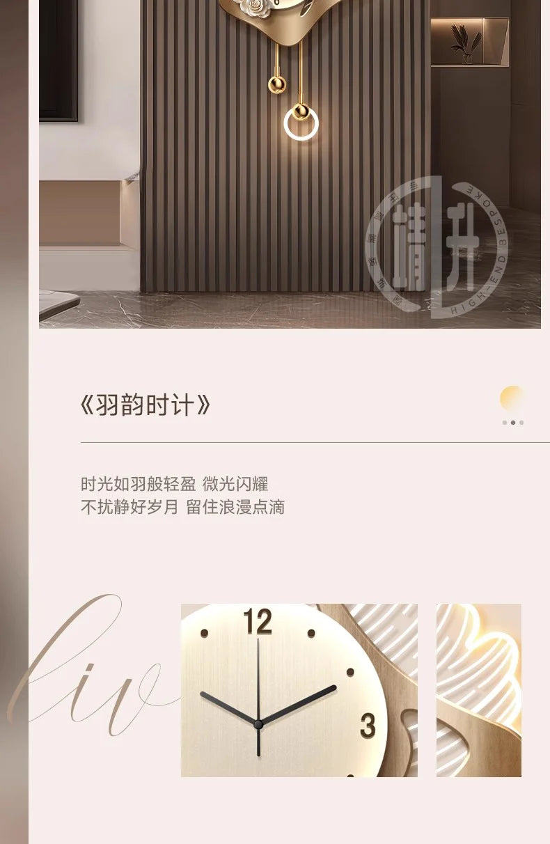 Luminous Glass Wall Clocks Art Pendulum Gold Horloge Wall Clocks Murale Design Reloj De Cocina De Pared Living Room Furniture