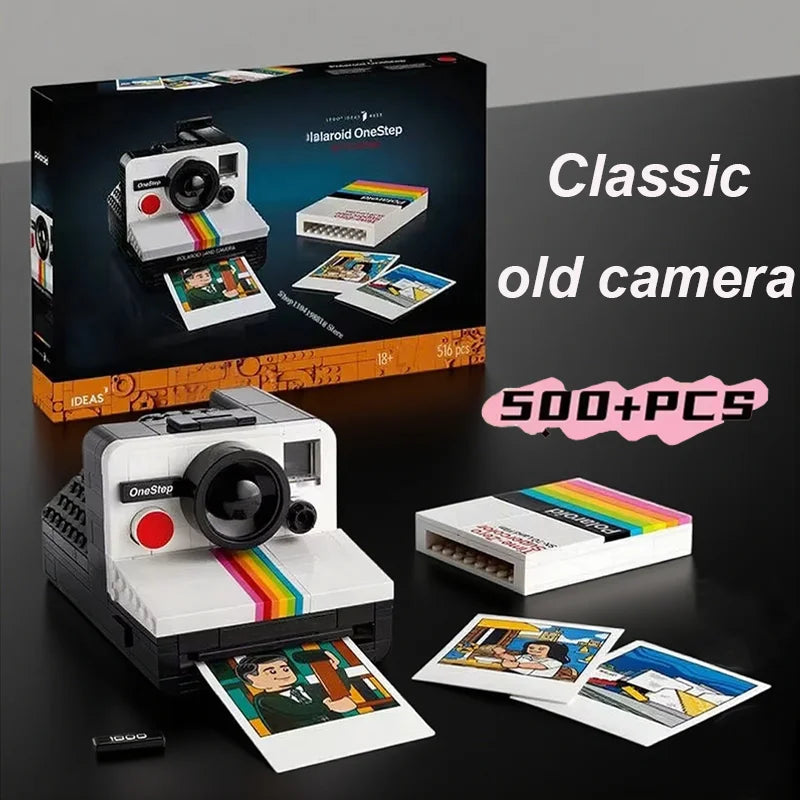 NEW Vintage Camera Model Building Block Toy Kids Educational Assembly Set Birthday Gift Creative Retro Photography Decor 516PCS