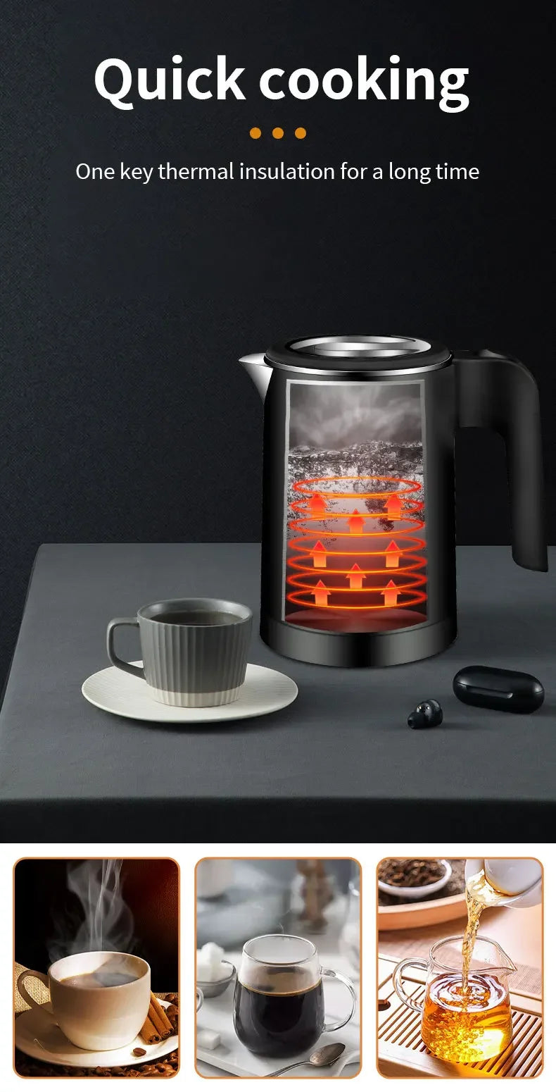 Travel Electric Kettle 500ML Stainless Steel Portable Water Boiler for Tea Coffee Home Kitchen Electric Teapot Smart Kettle