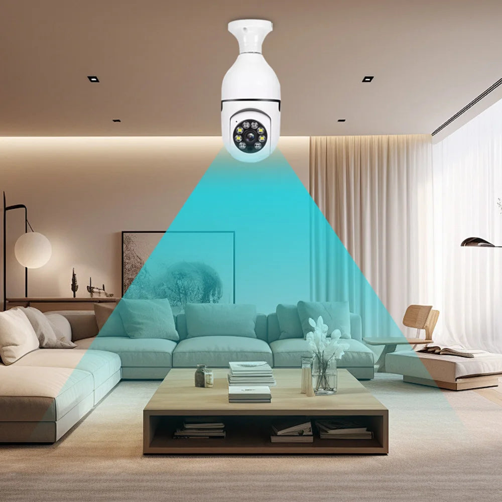 2025 Hot E27 Screw Camera WIFI Surveillance Bulb Camera Full-color Day And Night Lighting Double Light 360 Rotation Dropshipping