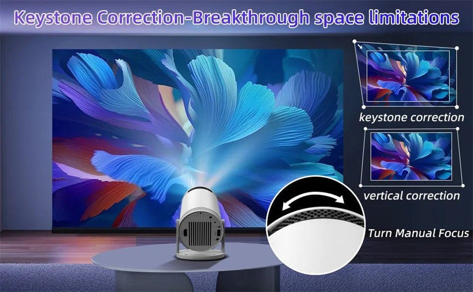 Portable Mini Projector Support 4K Dual Wifi6 260ANSI Bluetooth 5.0 1080P 1280*720P 180° rotation Home Cinema Outdoor Projectors