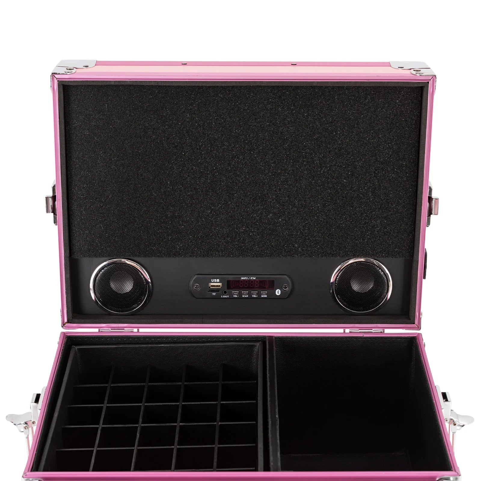 Rolling Manicure Desk Makeup Train Case, Travel Cosmetic Trolley, Storage Organizer Forhair Stylists Pet Groomers Makeup Artists