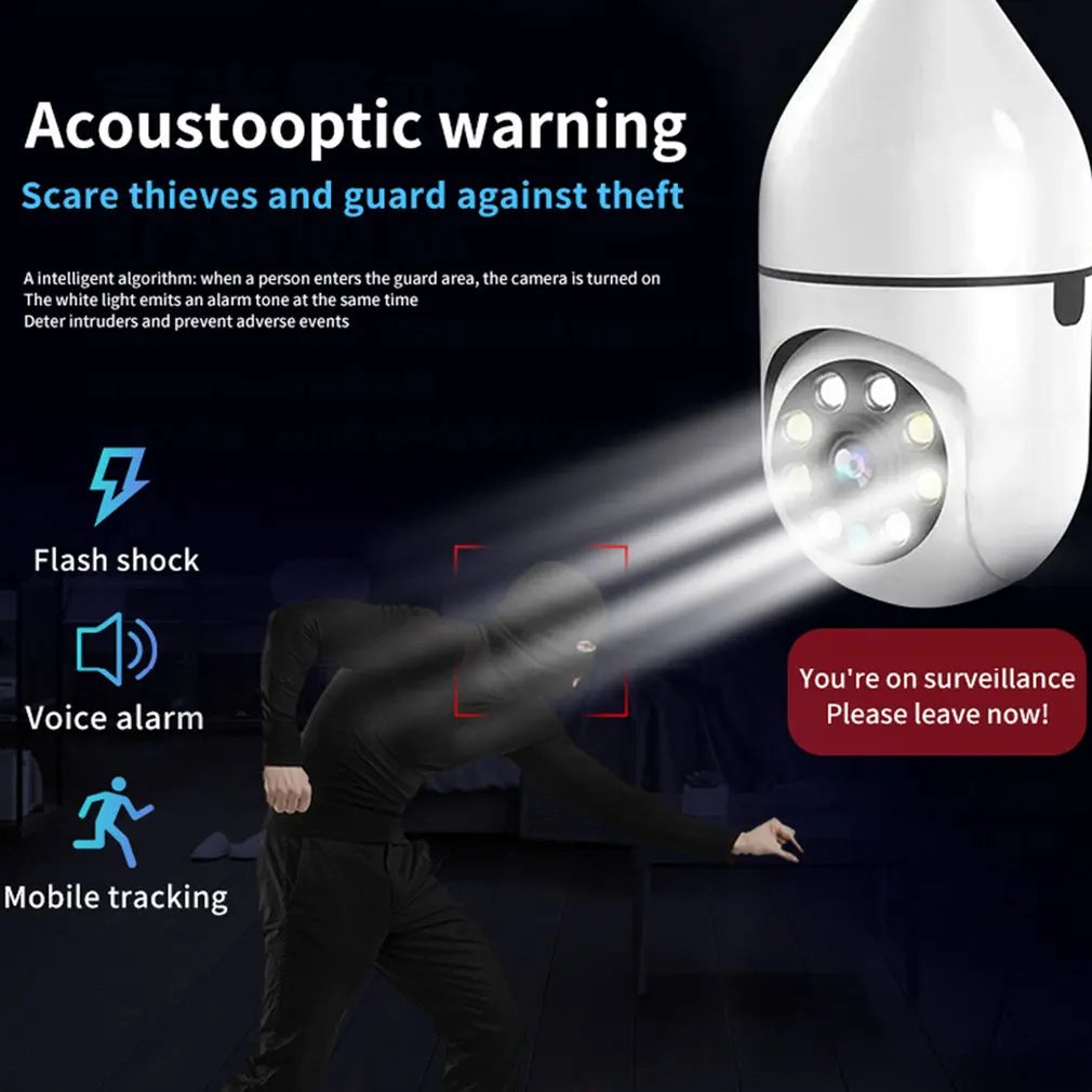 2025 Hot E27 Screw Camera WIFI Surveillance Bulb Camera Full-color Day And Night Lighting Double Light 360 Rotation Dropshipping
