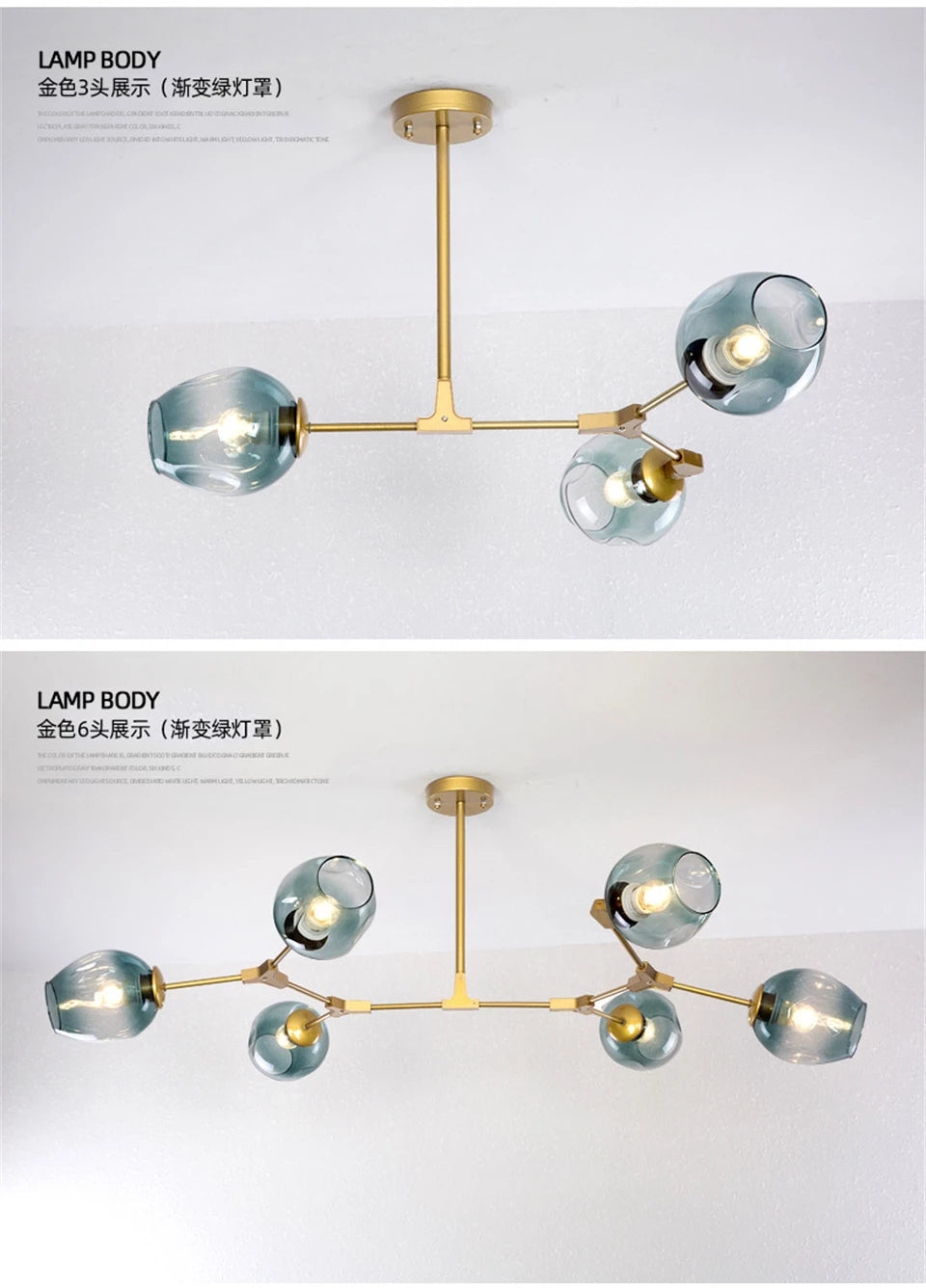 Nordic Lustre Glass Chandeliers Modern LED Molecule Ceiling Pendant Lamps Living Dining Room Home Decor Hanging Kitchen Fixtures