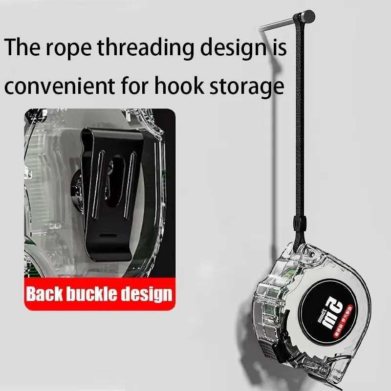 10M Black Fluorescent Tape Measure High Precision Thickened Tape Measure Wear-resistant and Drop-proof Tape Measure