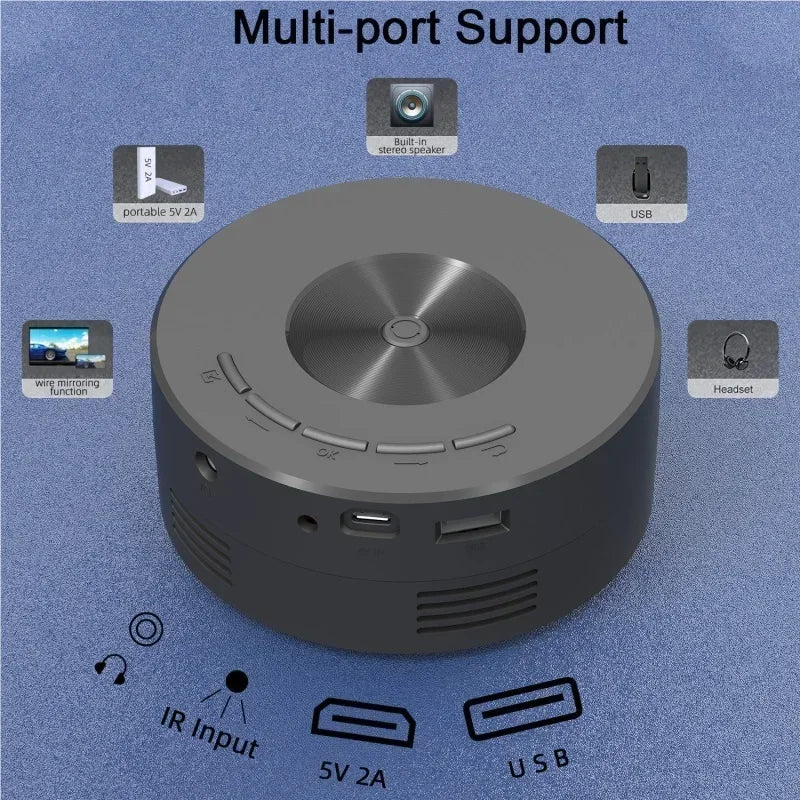 Mini YT200 Projector Home Micro Portable Outdoor Support 1080p Built In Speaker Mobile Phone Same Screen Projector Machine