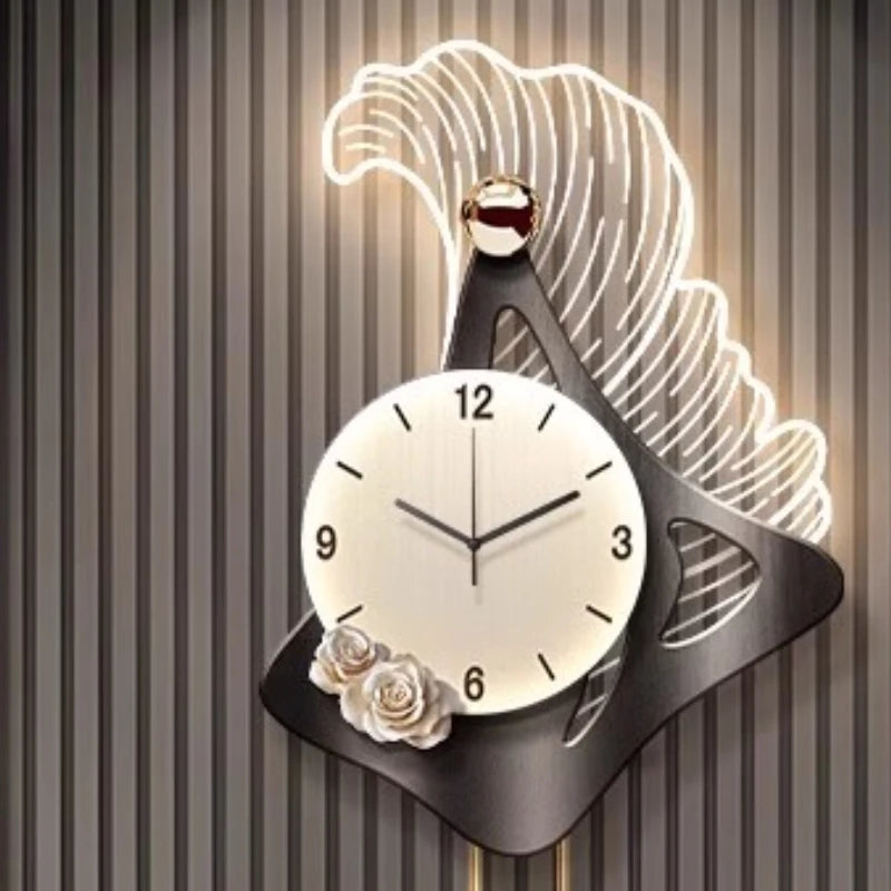 Luminous Glass Wall Clocks Art Pendulum Gold Horloge Wall Clocks Murale Design Reloj De Cocina De Pared Living Room Furniture