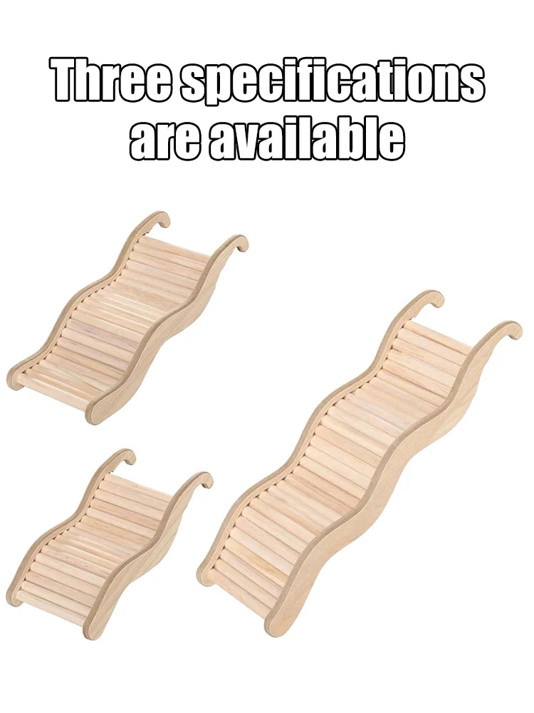 1PC Small pet supplies, cages, decorative accessories, wooden wavy stairs, hamster toys, curved chutes, small animals