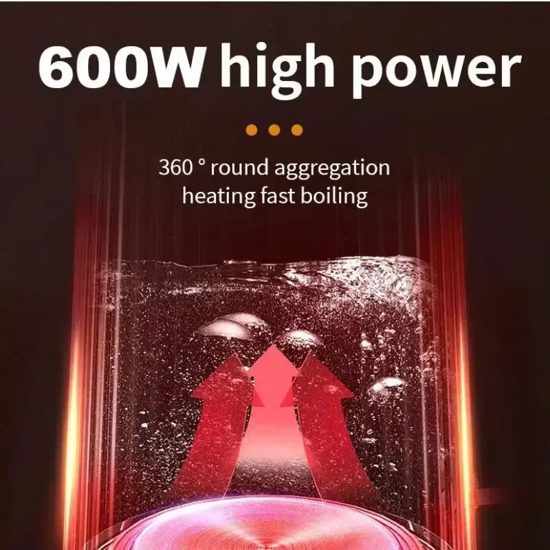 Travel Electric Kettle 500ML Stainless Steel Portable Water Boiler for Tea Coffee Home Kitchen Electric Teapot Smart Kettle
