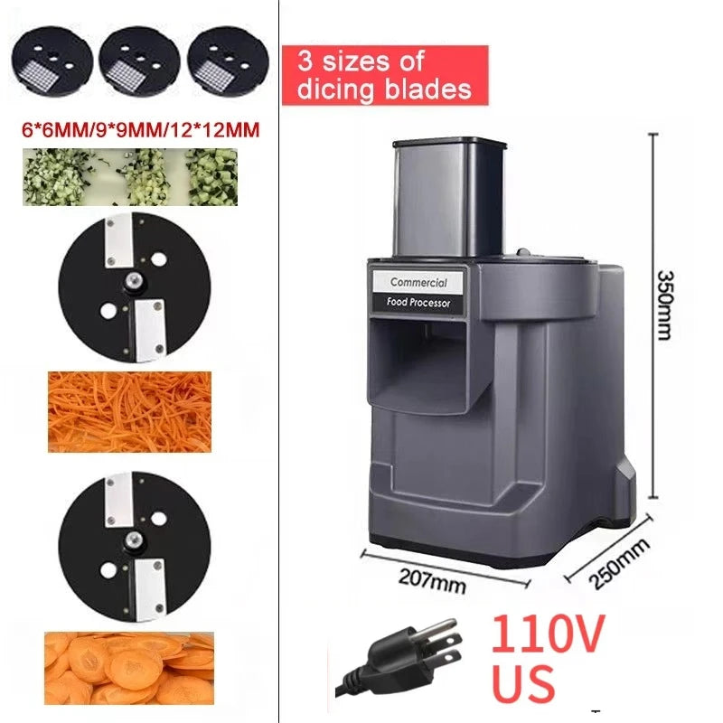 110V/220V Commercial Vegetable Cutter 3 in 1 Automatic Multifunctional Electric Slicing Shredding Dicing Vegetable Fruit Radish