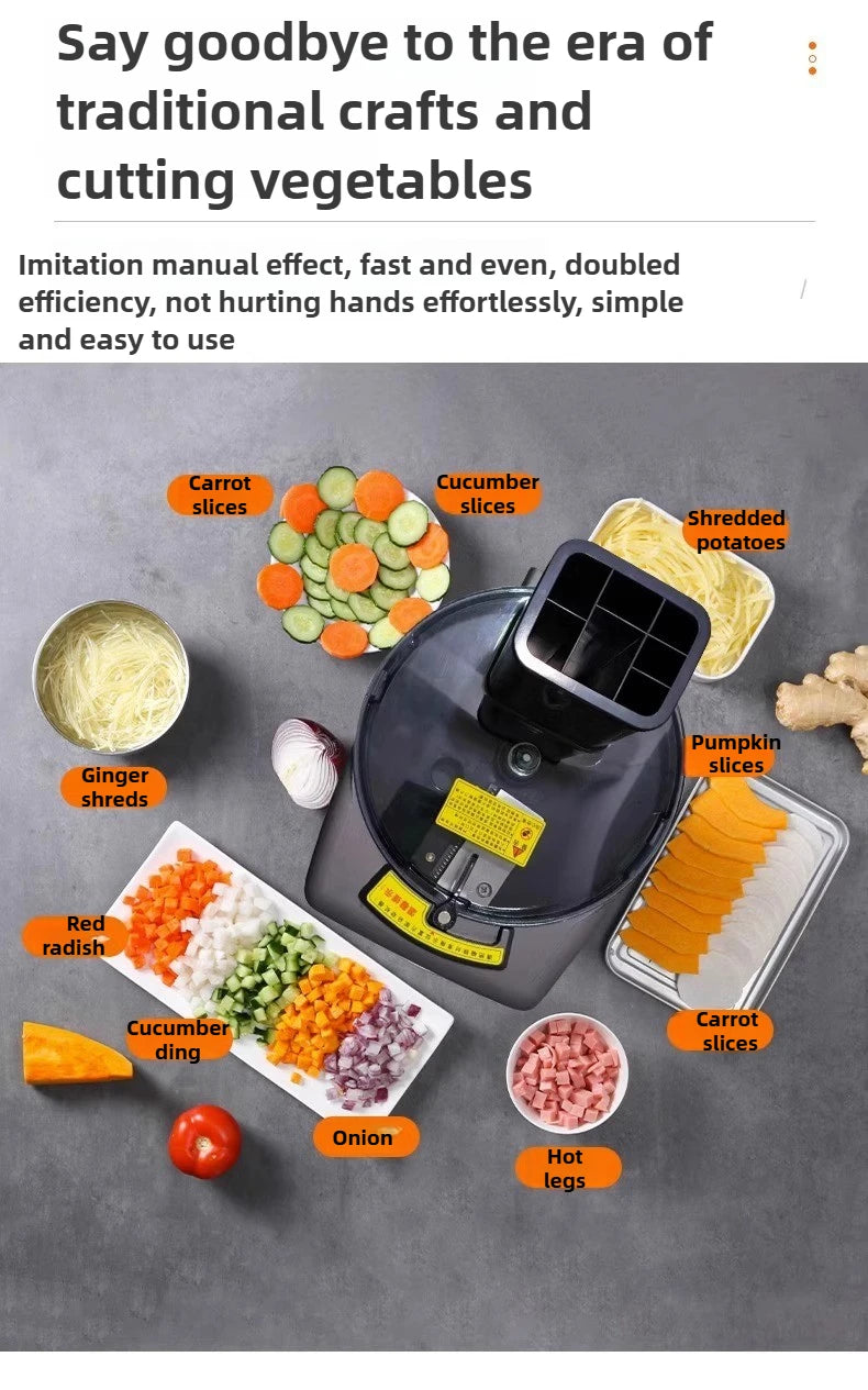 110V/220V Commercial Vegetable Cutter 3 in 1 Automatic Multifunctional Electric Slicing Shredding Dicing Vegetable Fruit Radish