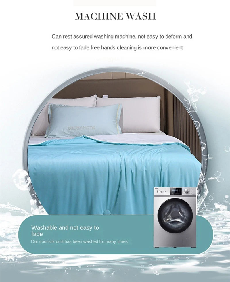 Cooling Blanket Cold Technology Bedding Summer Patchwork Quilts Soft Fashion INS Japan&Korean Green Cold Throws AB Side