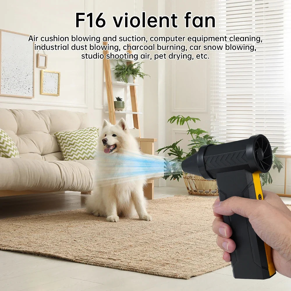 Electric Turbo Jet Fan 160000 RPM Brushless Motor High-Speed Turbo Violent Fan USB Rechargeable Powerful Dust Blower 10000mAh