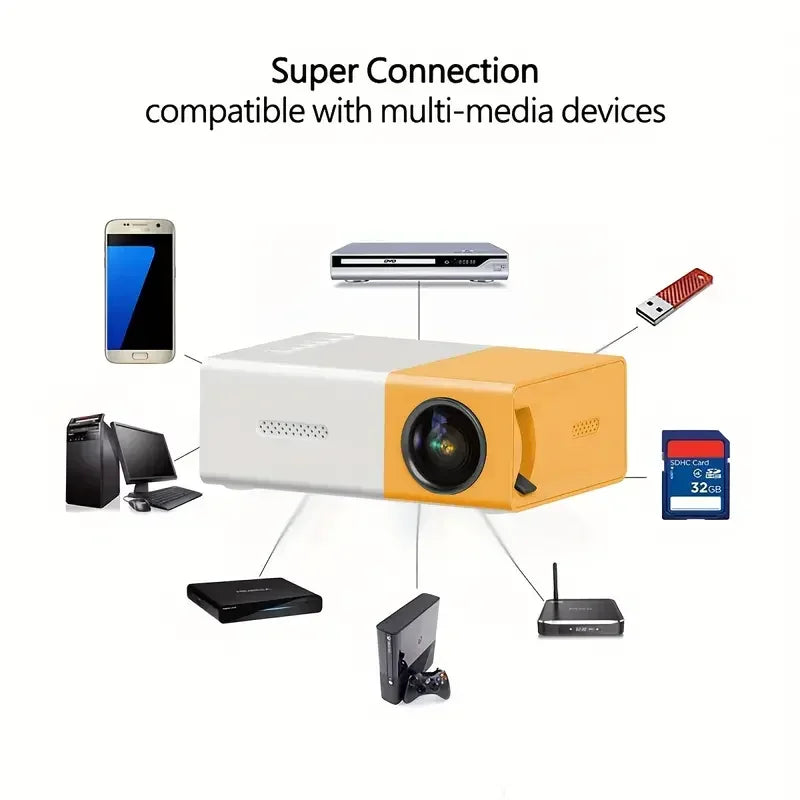 Mini proyector LED portátil YG300, compatible con com HDMI, USB, TF audio, casa leitor multimitídia, inteligente,portátil,viagem