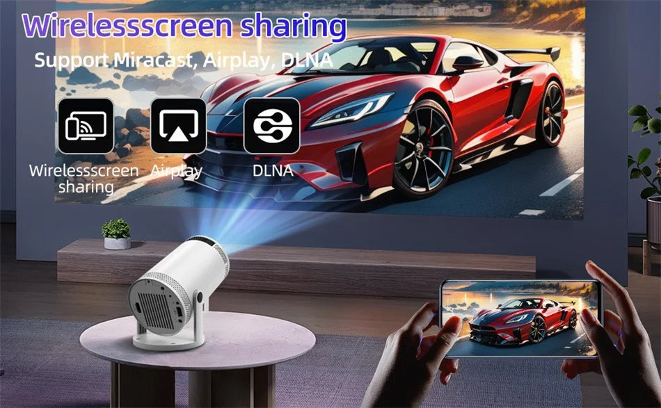 Portable Mini Projector Support 4K Dual Wifi6 260ANSI Bluetooth 5.0 1080P 1280*720P 180° rotation Home Cinema Outdoor Projectors