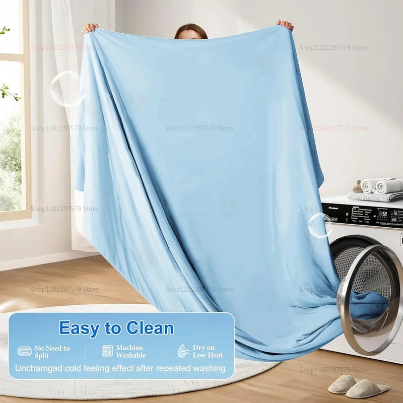 Cooling Blanket Cold Technology Bedding Summer Patchwork Quilts Soft Fashion INS Japan&Korean Green Cold Throws AB Side