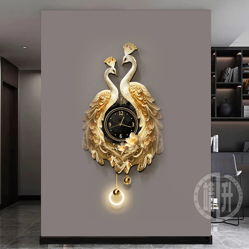 Luminous Glass Wall Clocks Art Pendulum Gold Horloge Wall Clocks Murale Design Reloj De Cocina De Pared Living Room Furniture