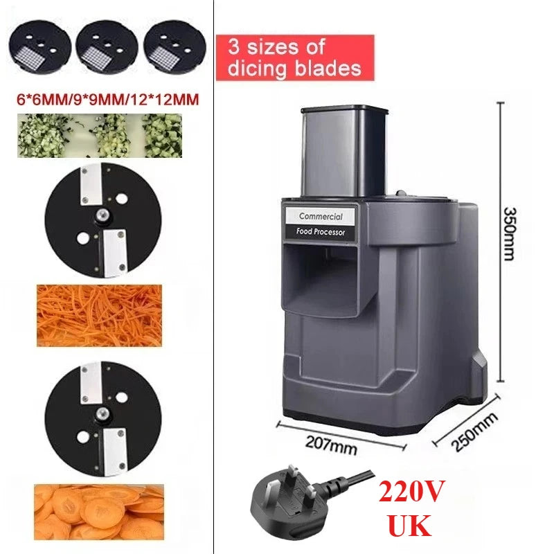 110V/220V Commercial Vegetable Cutter 3 in 1 Automatic Multifunctional Electric Slicing Shredding Dicing Vegetable Fruit Radish