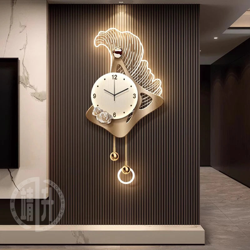 Luminous Glass Wall Clocks Art Pendulum Gold Horloge Wall Clocks Murale Design Reloj De Cocina De Pared Living Room Furniture