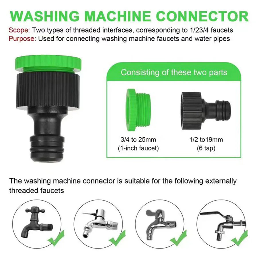 Retractable Magic Garden Hose High Pressure Car Wash Water Gun Portable Pressure Washer for Home Garage Patio Outdoor Cleaning