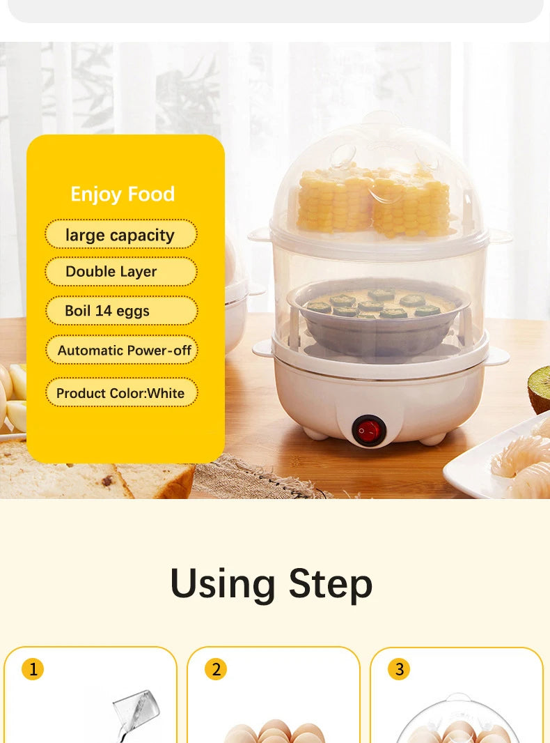 Electric Eggs Cooker, Rapid Multifunctional Mini Eggs Cooker Boiler For Poached Eggs, Scrambled Eggs, Omelets, Auto Shut