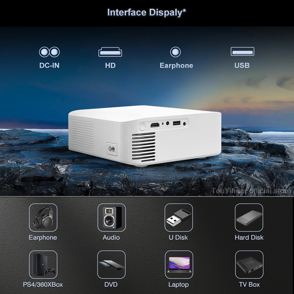 Touyinger L9 Portable Mini Projector  FHD 1080P Full HD Beam 4K Video WiFi Movie Home Theater
