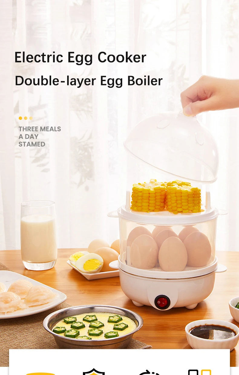 Electric Eggs Cooker, Rapid Multifunctional Mini Eggs Cooker Boiler For Poached Eggs, Scrambled Eggs, Omelets, Auto Shut