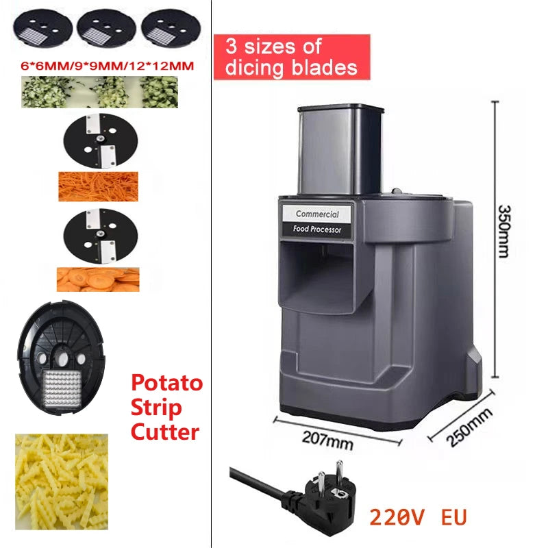110V/220V Commercial Vegetable Cutter 3 in 1 Automatic Multifunctional Electric Slicing Shredding Dicing Vegetable Fruit Radish