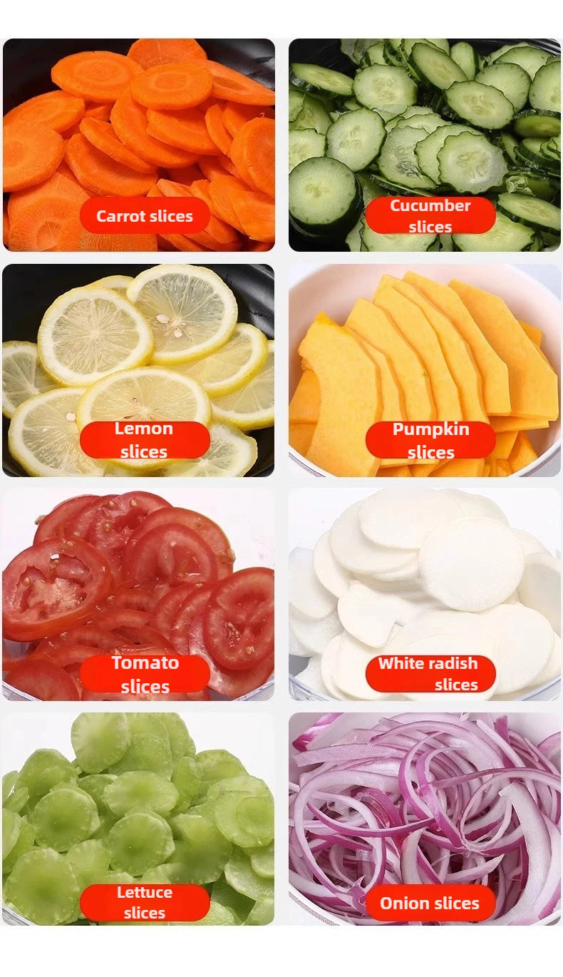110V/220V Commercial Vegetable Cutter 3 in 1 Automatic Multifunctional Electric Slicing Shredding Dicing Vegetable Fruit Radish
