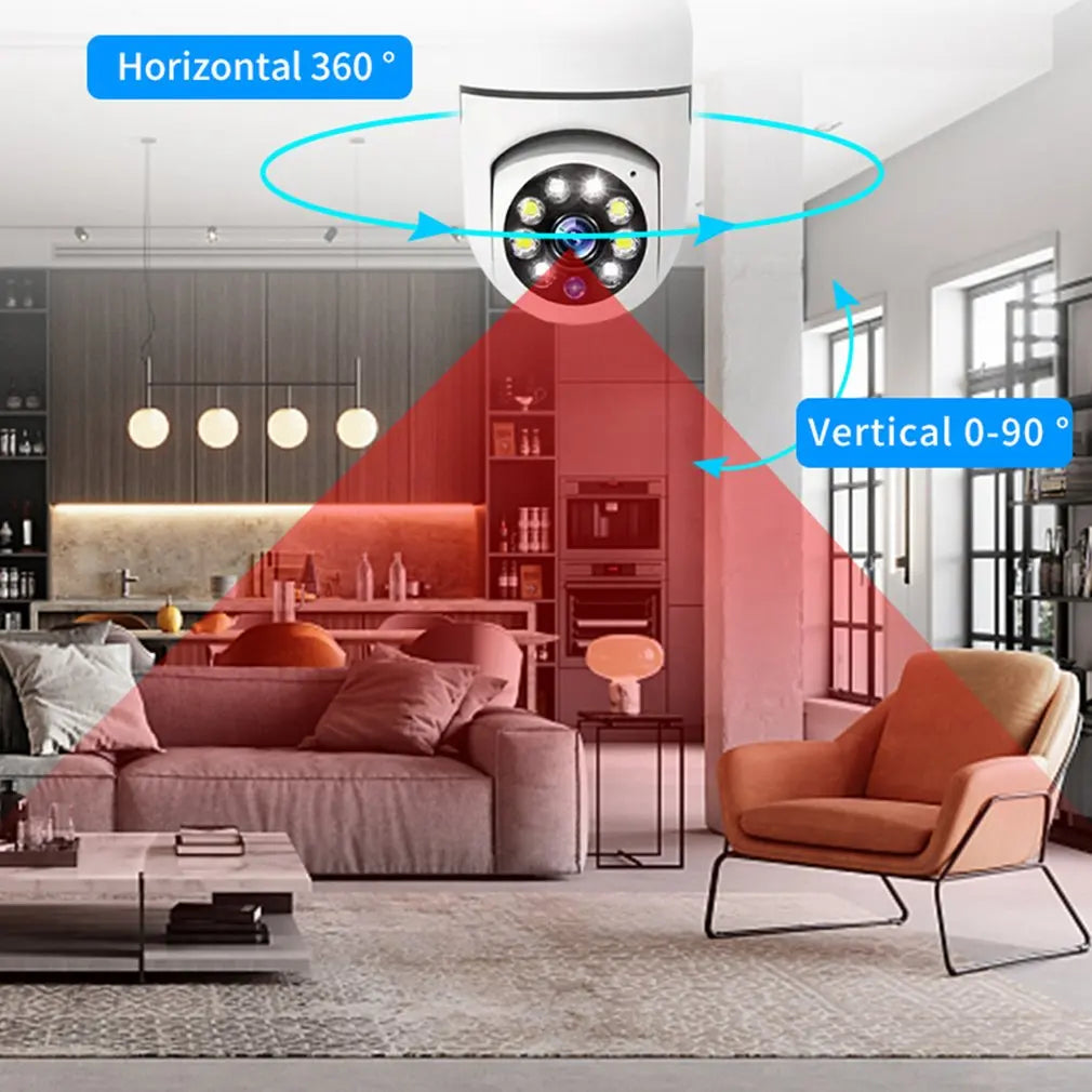 2025 Hot E27 Screw Camera WIFI Surveillance Bulb Camera Full-color Day And Night Lighting Double Light 360 Rotation Dropshipping
