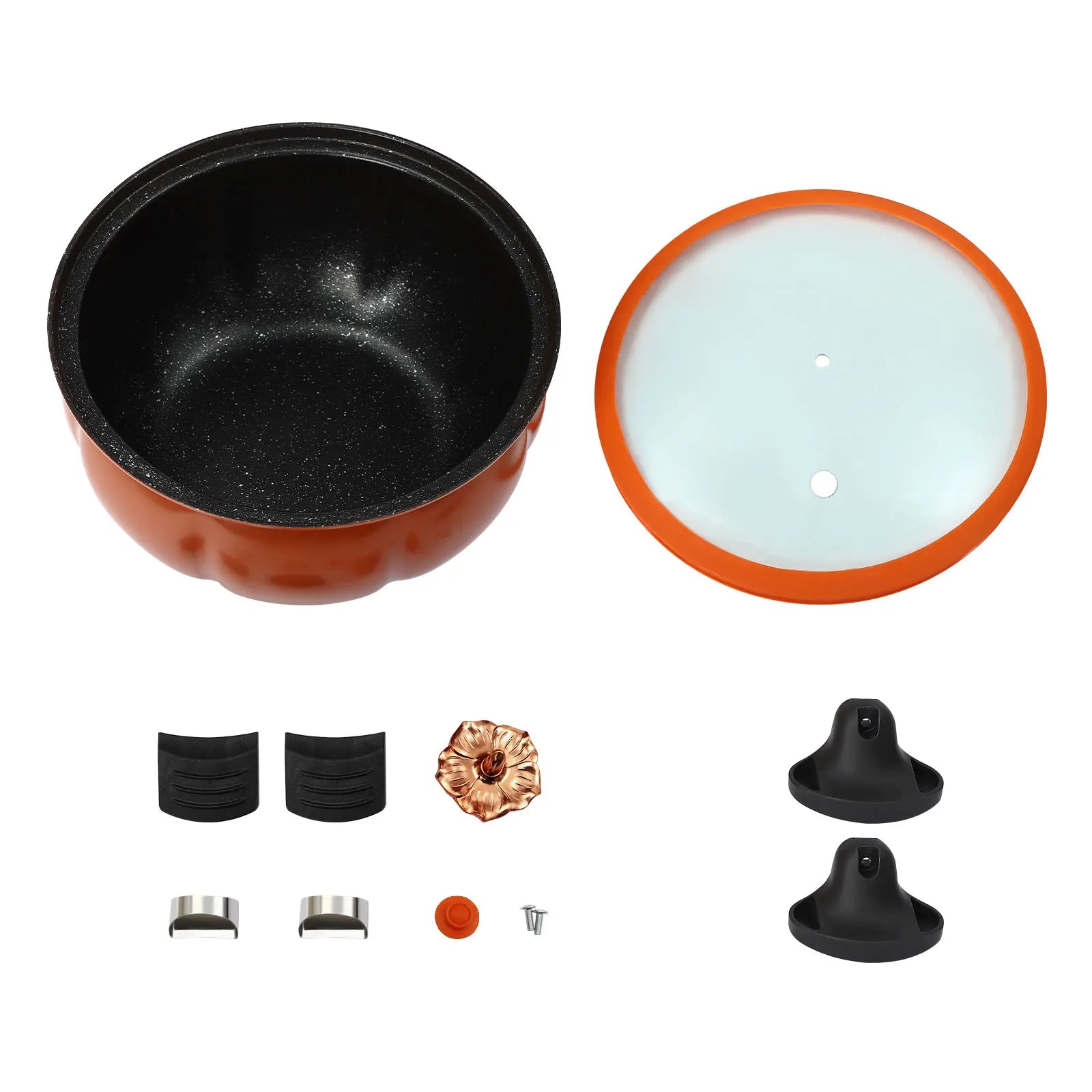 8L Micro Pressure Cooker,Pumpkin-Shaped Non-Stick Pressure Pot with Transparent Lid, Small Gas Pressure Cooker for Home Kitchens