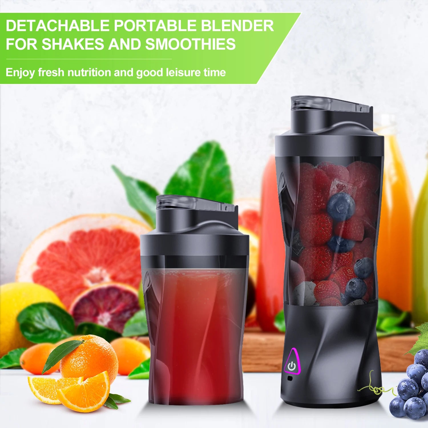 Portable Blender Electric Juicer Fruit Mixers USB Rechargeable Smoothie Mini Blender Multifunction Juice Maker For Use In Homes.