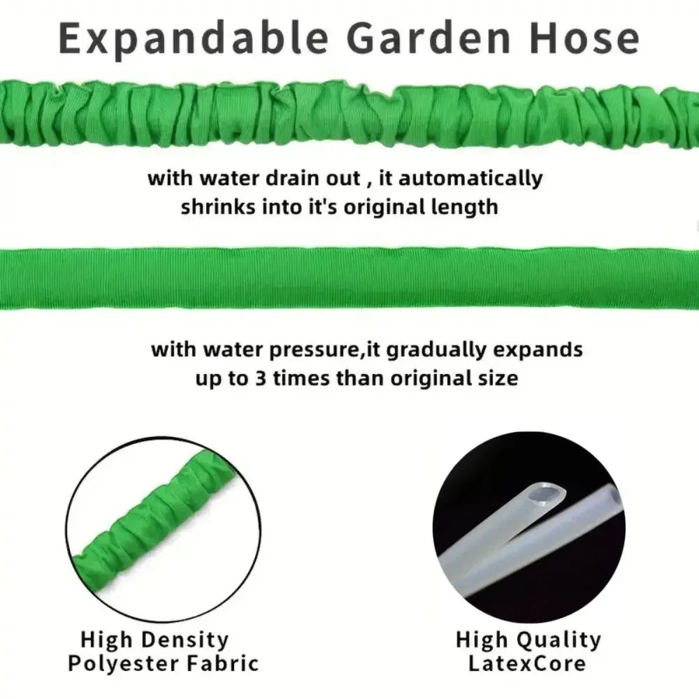 Retractable Magic Garden Hose High Pressure Car Wash Water Gun Portable Pressure Washer for Home Garage Patio Outdoor Cleaning
