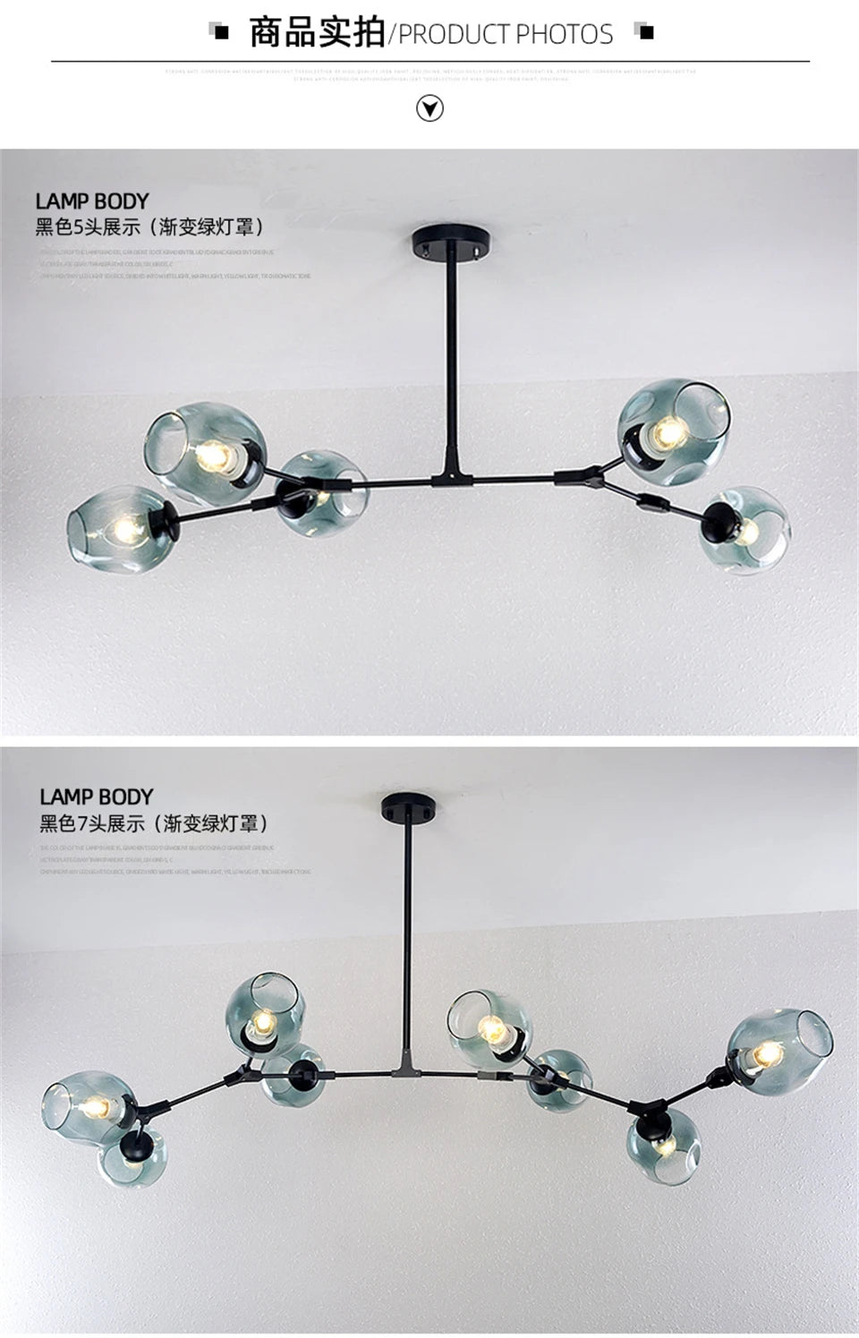 Nordic Lustre Glass Chandeliers Modern LED Molecule Ceiling Pendant Lamps Living Dining Room Home Decor Hanging Kitchen Fixtures