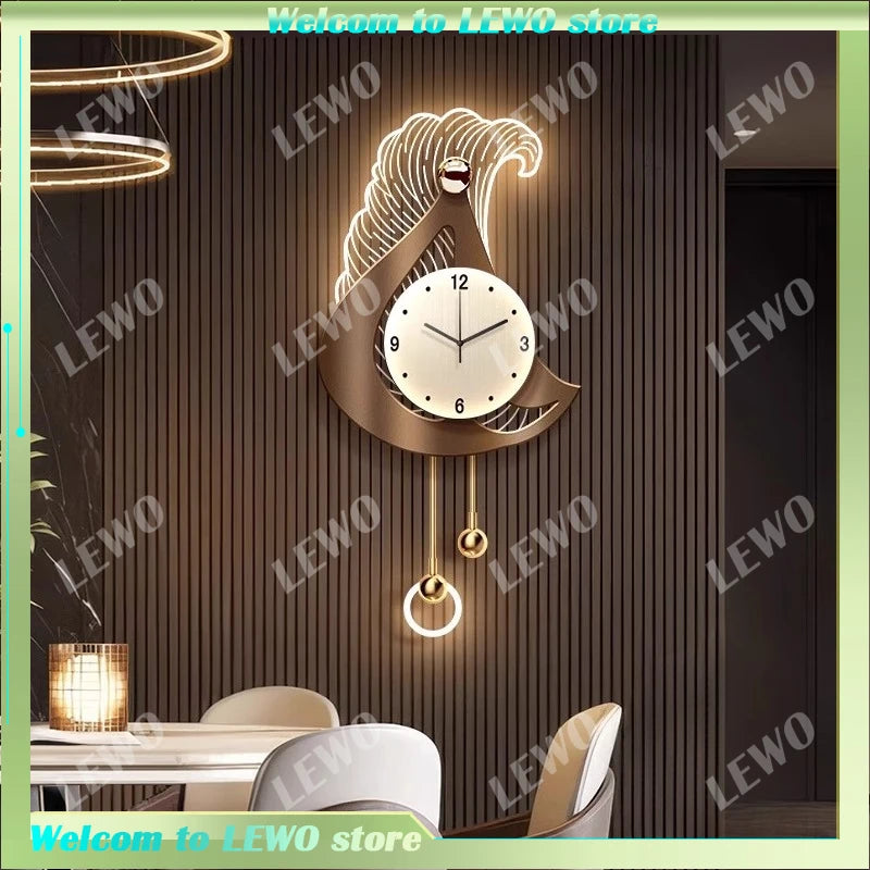 Luminous Glass Wall Clocks Art Pendulum Gold Horloge Wall Clocks Murale Design Reloj De Cocina De Pared Living Room Furniture