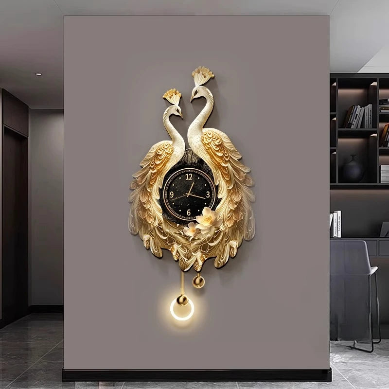 Luminous Glass Wall Clocks Art Pendulum Gold Horloge Wall Clocks Murale Design Reloj De Cocina De Pared Living Room Furniture