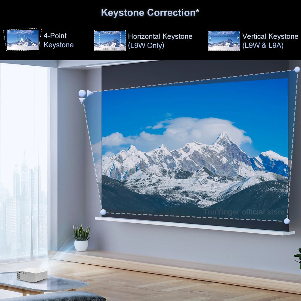 Touyinger L9 Portable Mini Projector  FHD 1080P Full HD Beam 4K Video WiFi Movie Home Theater