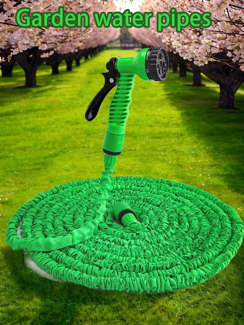 Retractable Magic Garden Hose High Pressure Car Wash Water Gun Portable Pressure Washer for Home Garage Patio Outdoor Cleaning
