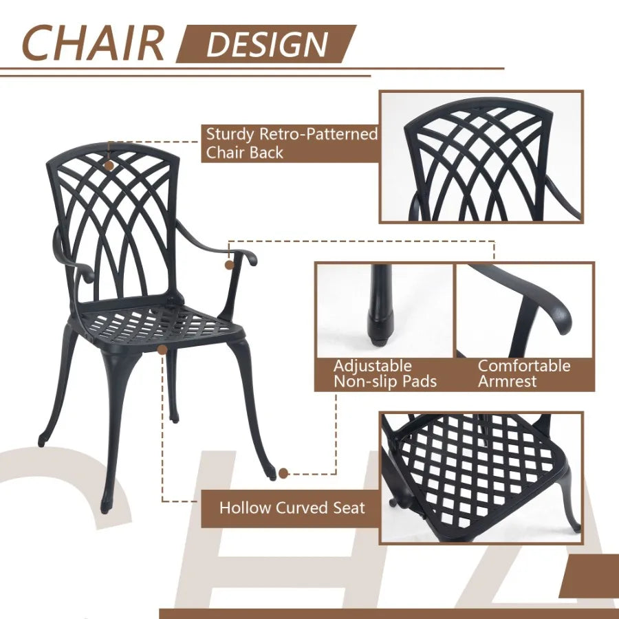 Outdoor 3 Piece Bistro Set Cast Aluminum Bistro Table and Chairs