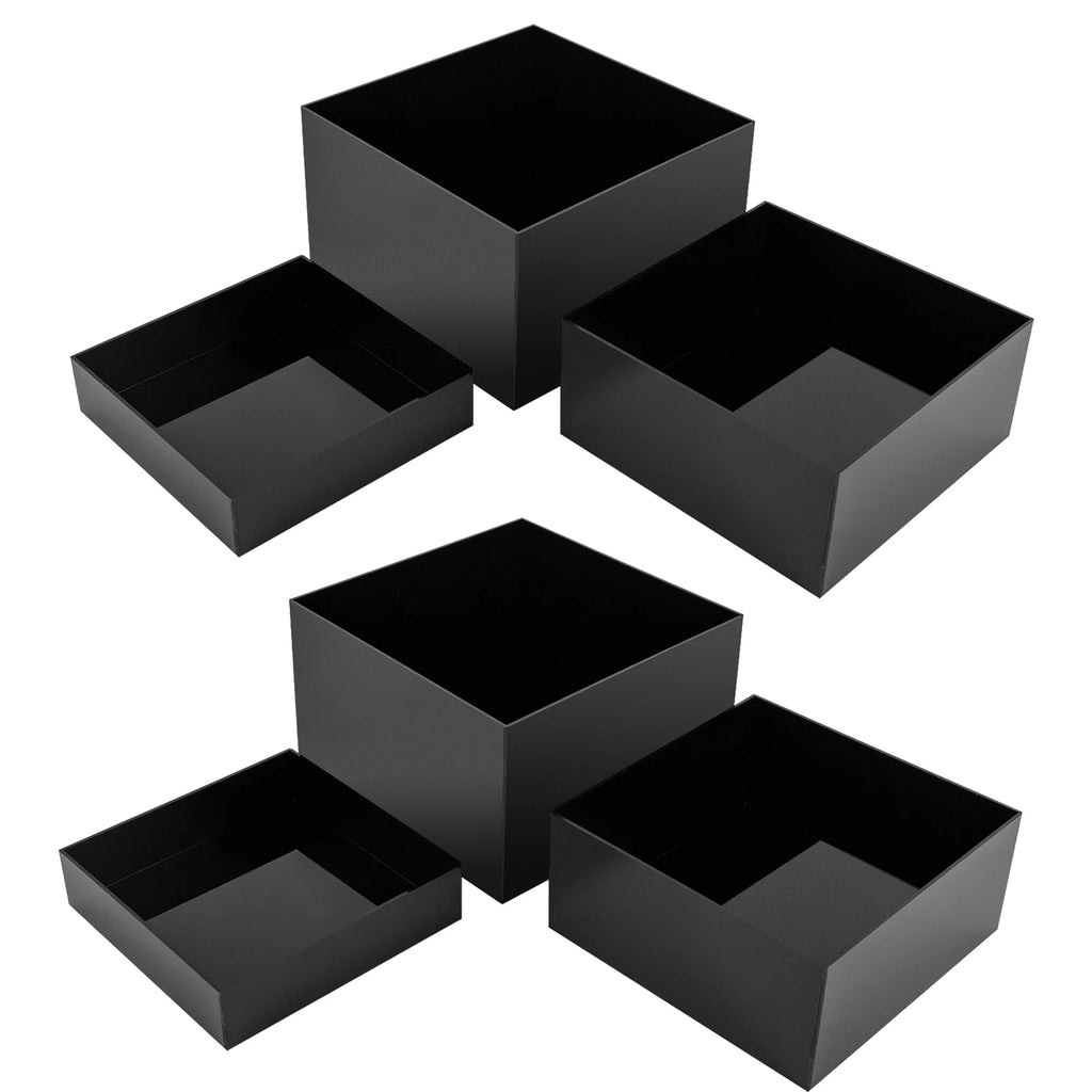 6* Display Stands Black PMMA Display Stands Rectangular Good Load-bearing Capacity Display Stands Tabletop