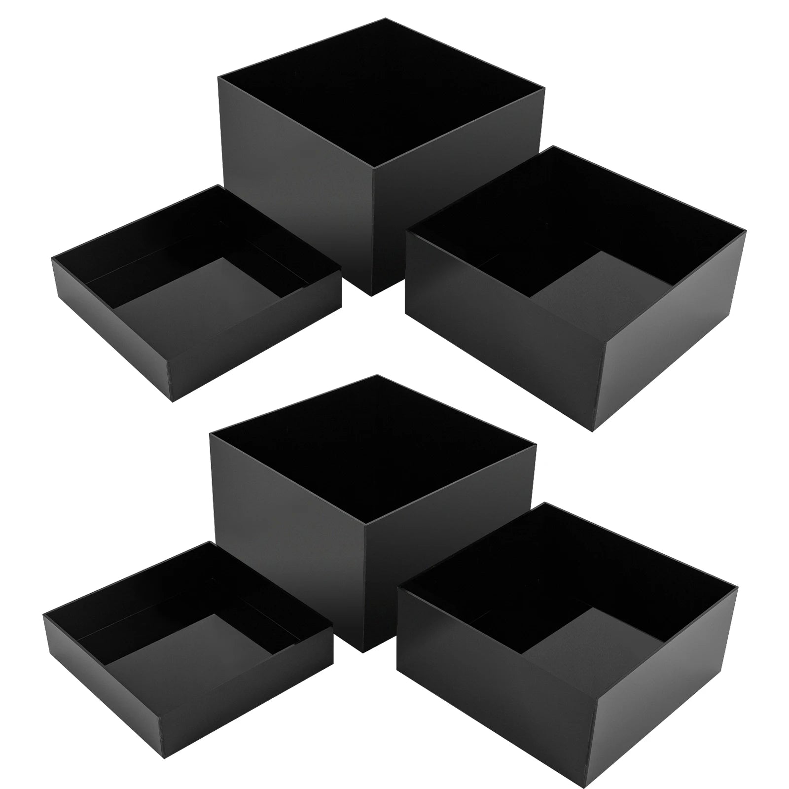 6* Display Stands Black PMMA Display Stands Rectangular Good Load-bearing Capacity Display Stands Tabletop