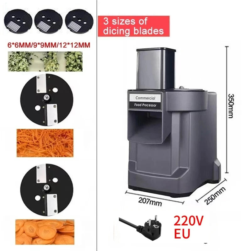 110V/220V Commercial Vegetable Cutter 3 in 1 Automatic Multifunctional Electric Slicing Shredding Dicing Vegetable Fruit Radish