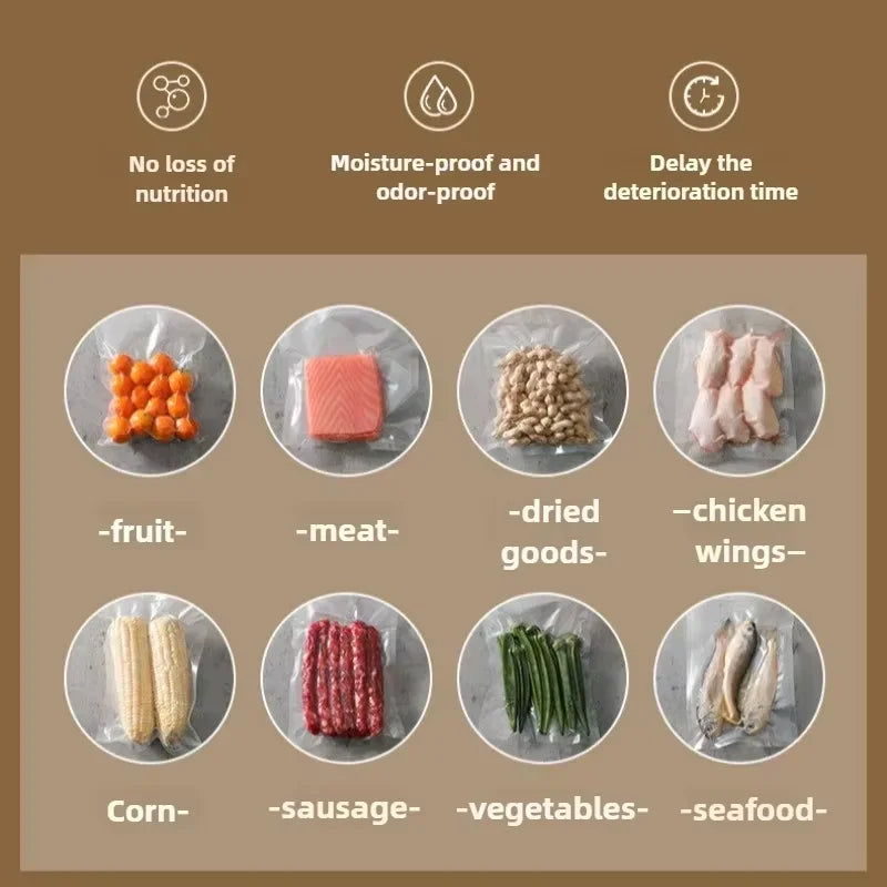 Patterned Mesh Vacuum Food Packaging Pump Sealable Plastic Bags Household Fresh Keeping Bags for Sealing Machine Compression